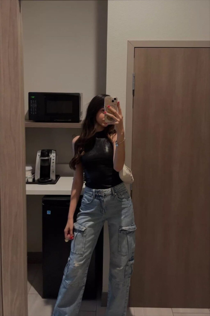 Edgy Black and Denim Combo