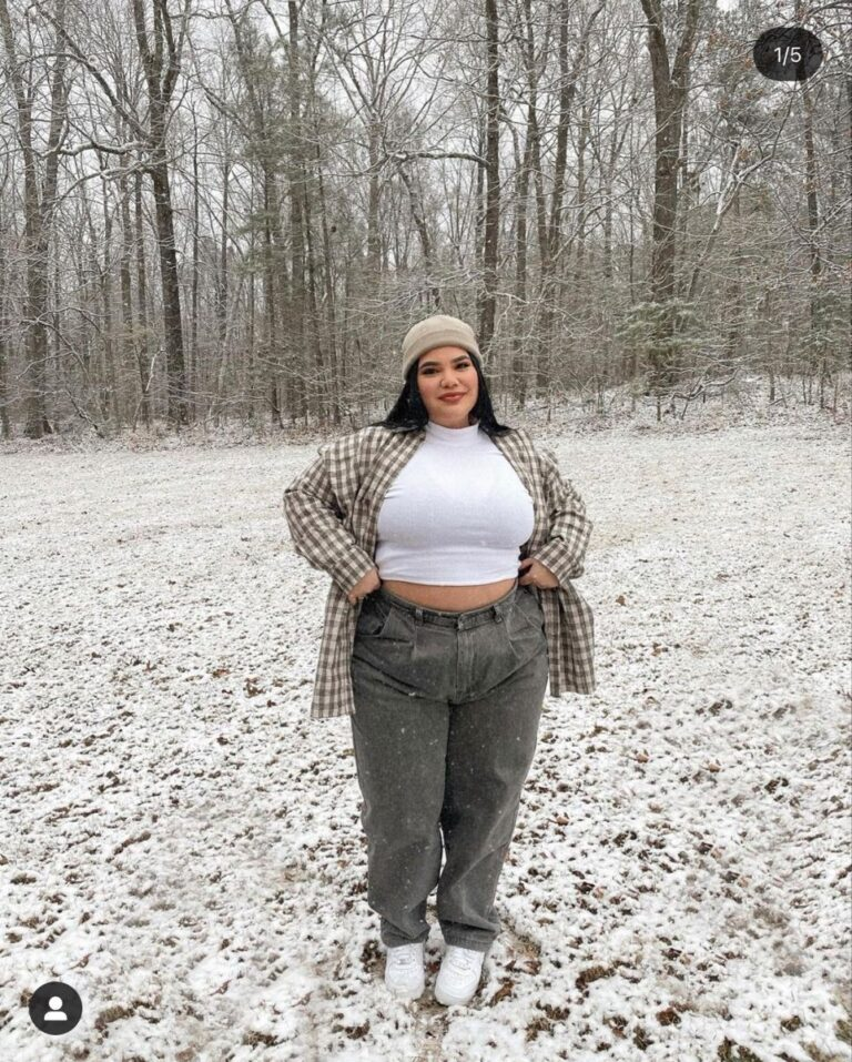 Classic Plaid Shirt with Cropped White Tee