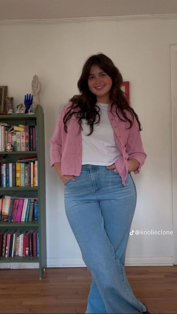 Checkered Shirt with Classic Denim