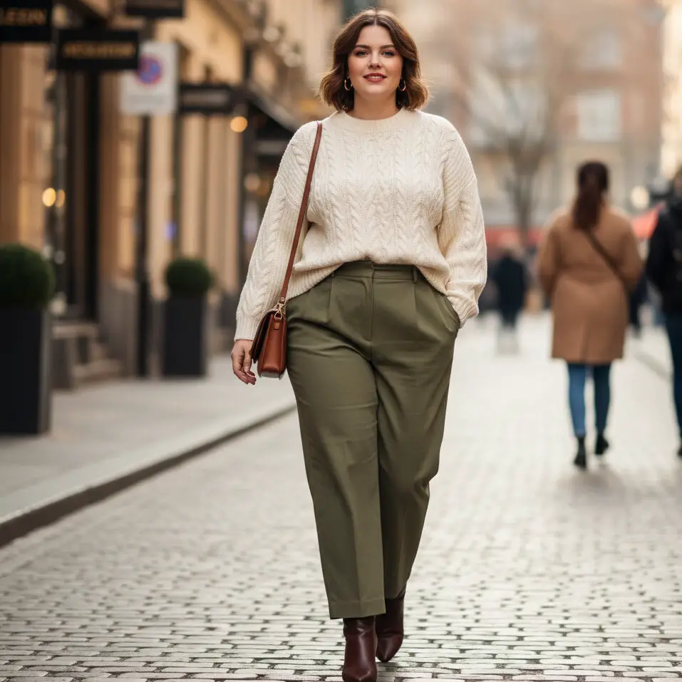  Chunky Sweater with Wide-Leg Pants