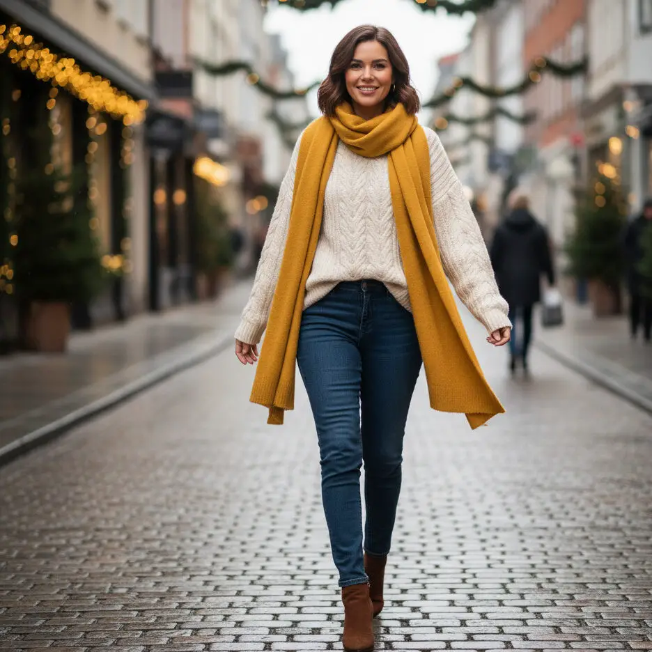 Oversized Scarf with Dark Jeans