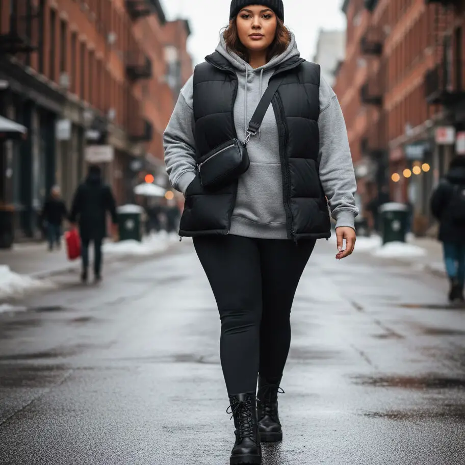 Puffer Vest with Leggings