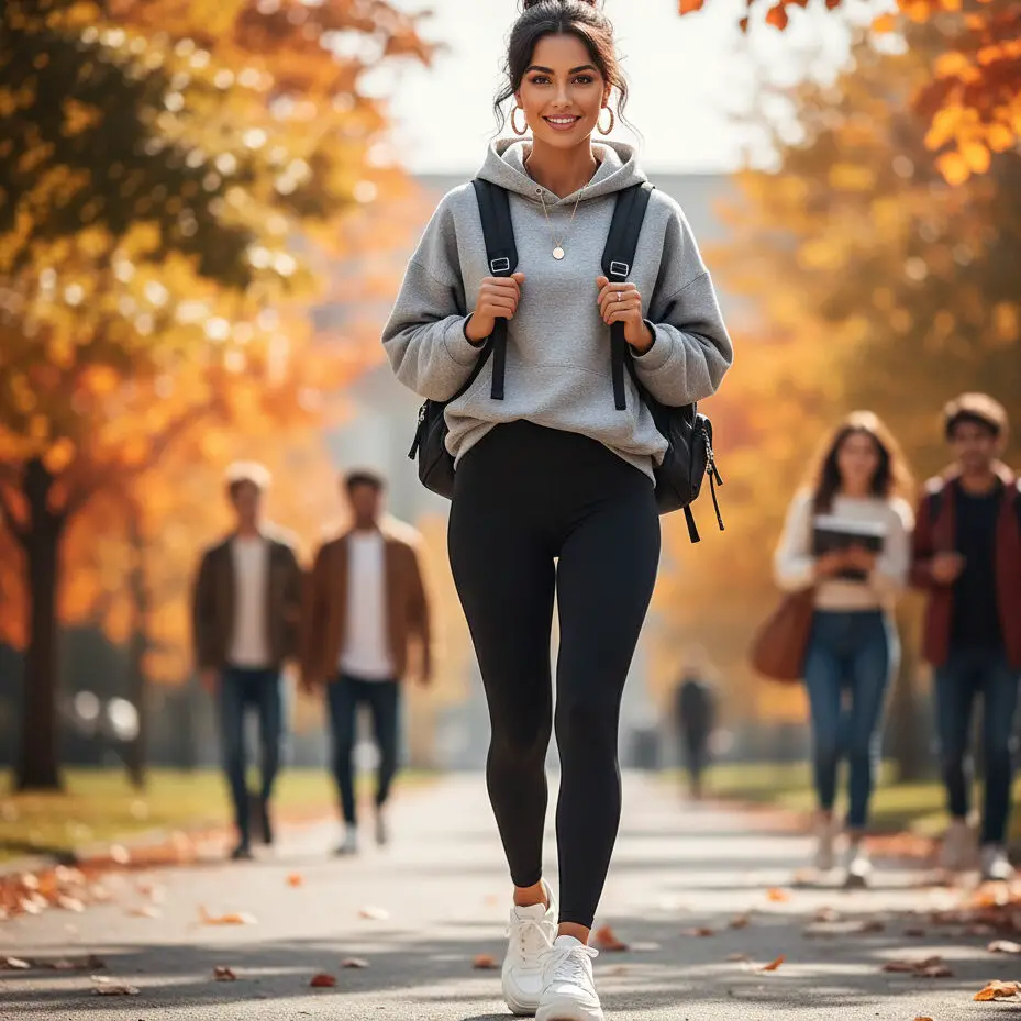 Oversized Hoodie with Black Leggings