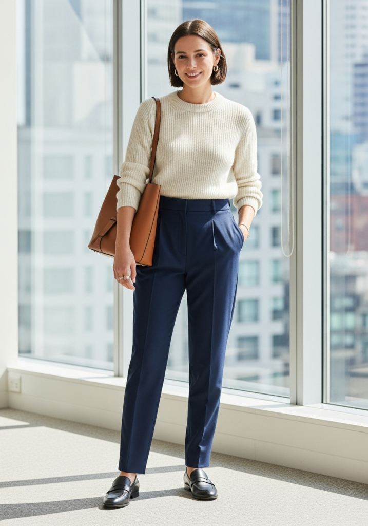 Knit Sweater & Tailored Trousers