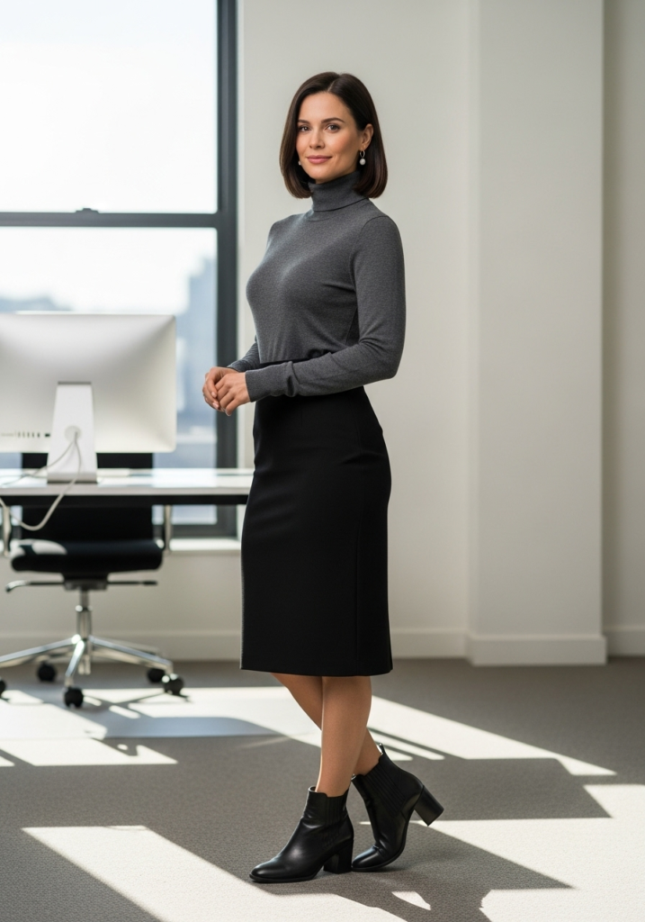 Turtleneck & Pencil Skirt