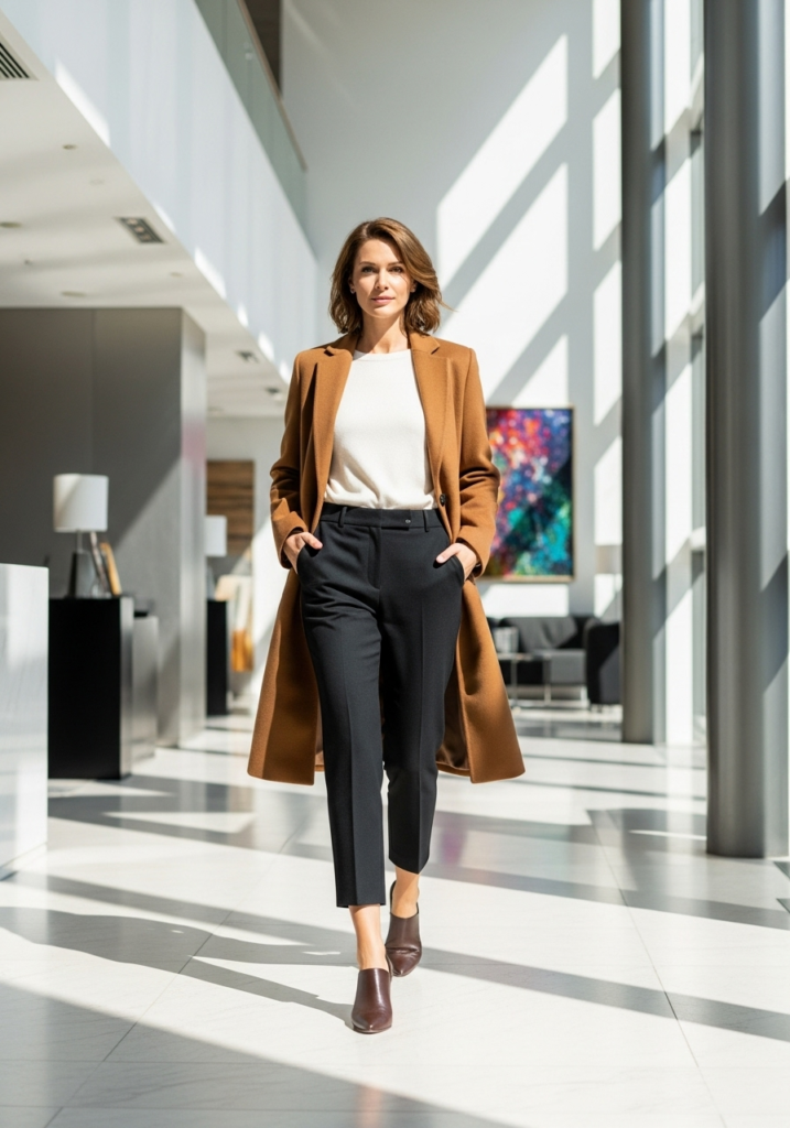 Longline Coat & Cropped Pants