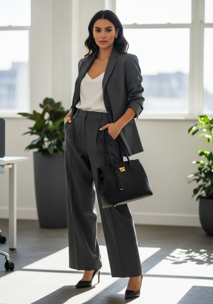 Tailored Blazer & High-Waist Pants