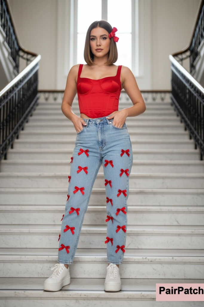 Denim & Red Bows Obsession