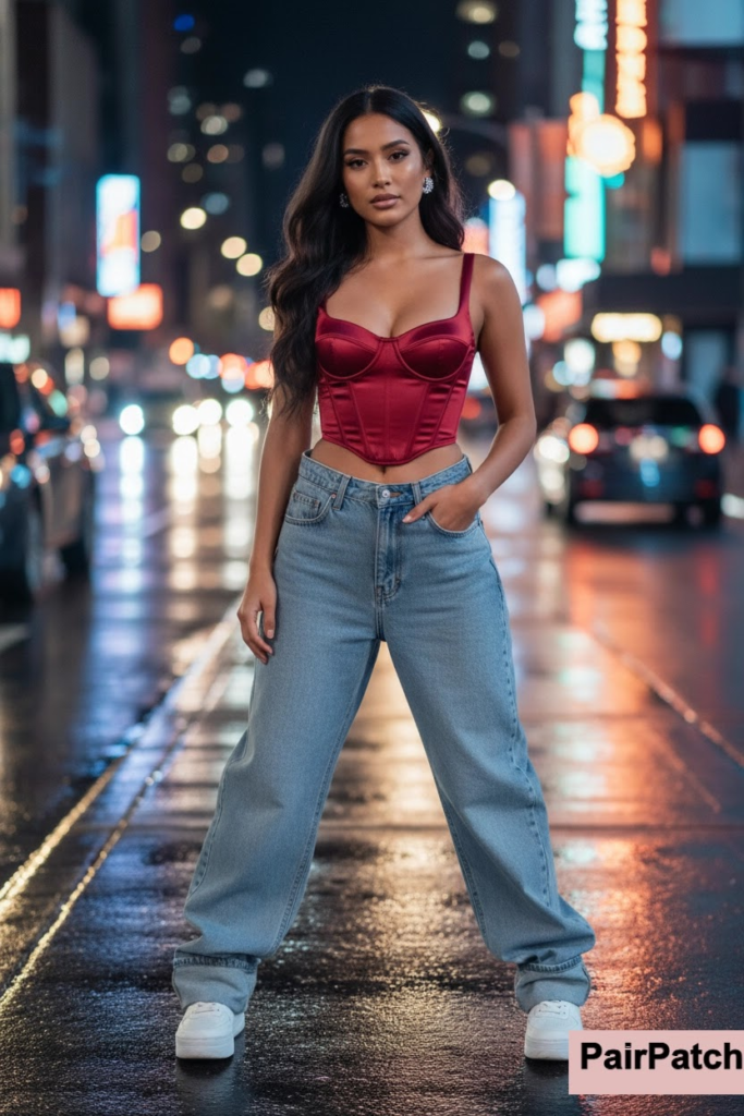 Red Corset & Baggy Jeans