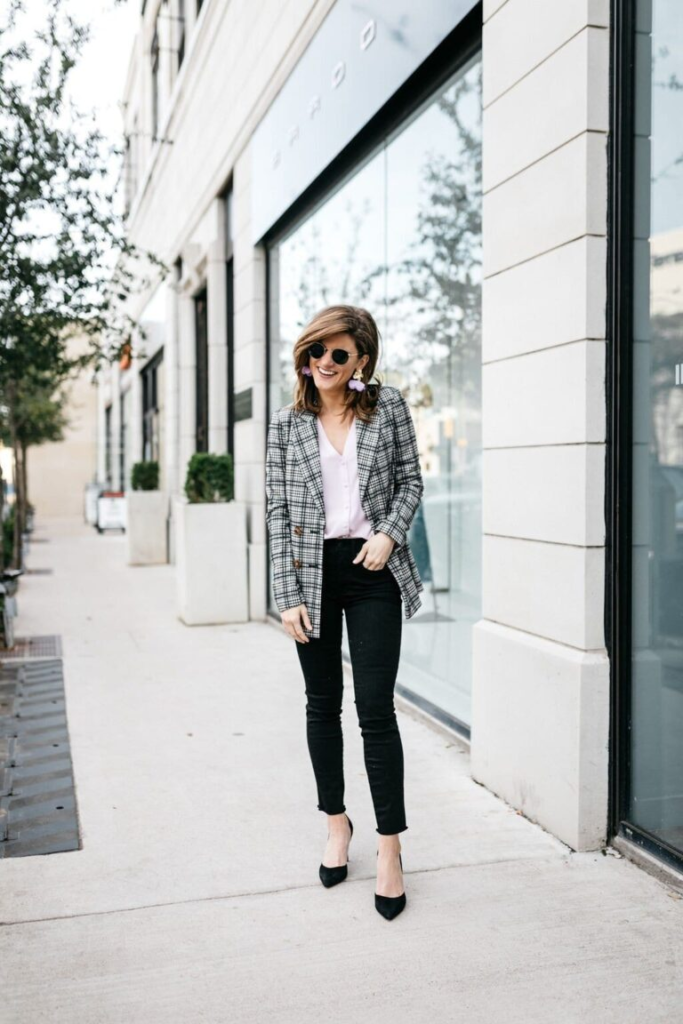 Plaid Blazer with Classic Basics