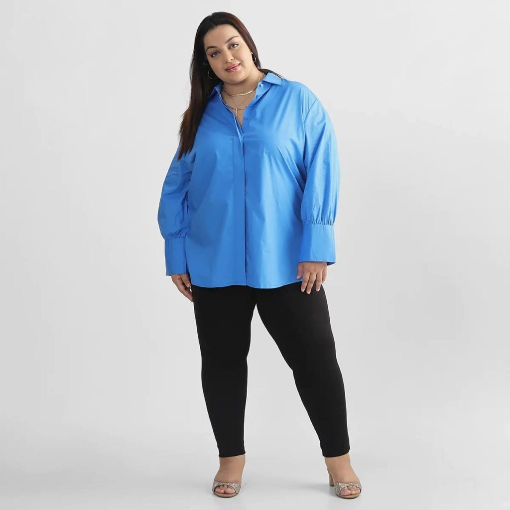 Vibrant Blue Blouse with Statement Sleeves