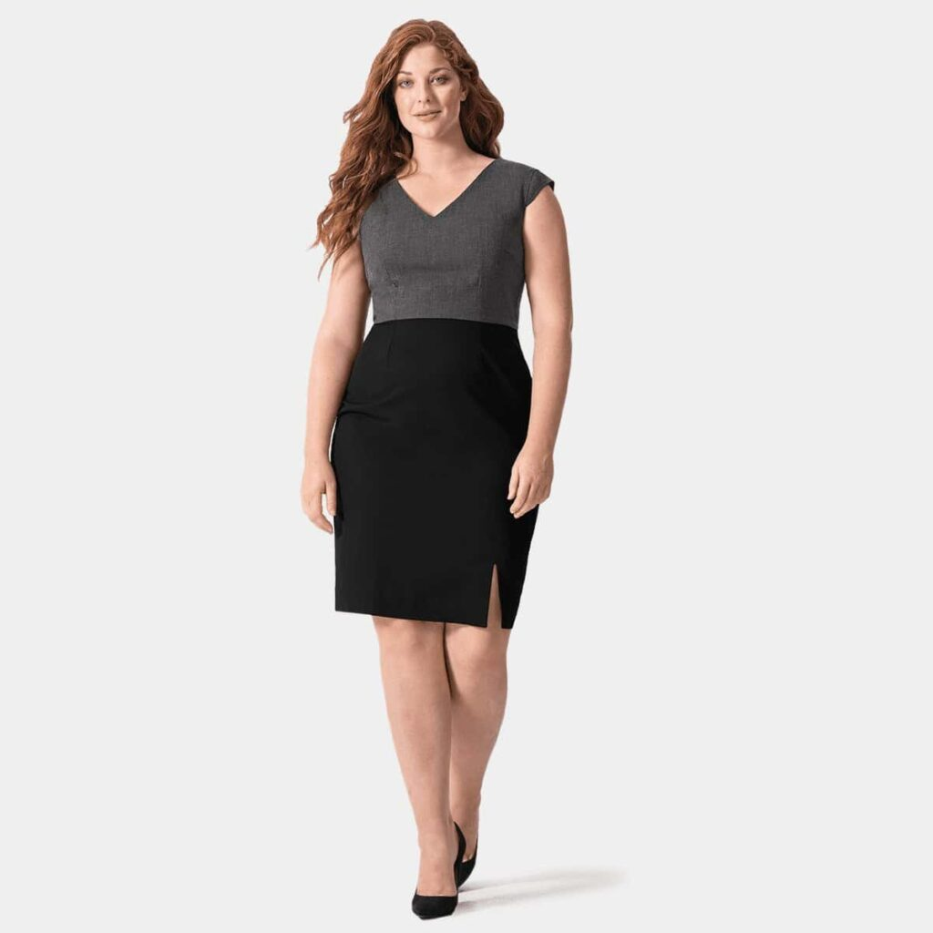 Sleek Two-Tone Sheath Dress