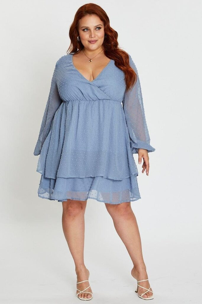 Ethereal Blue Wrap Dress