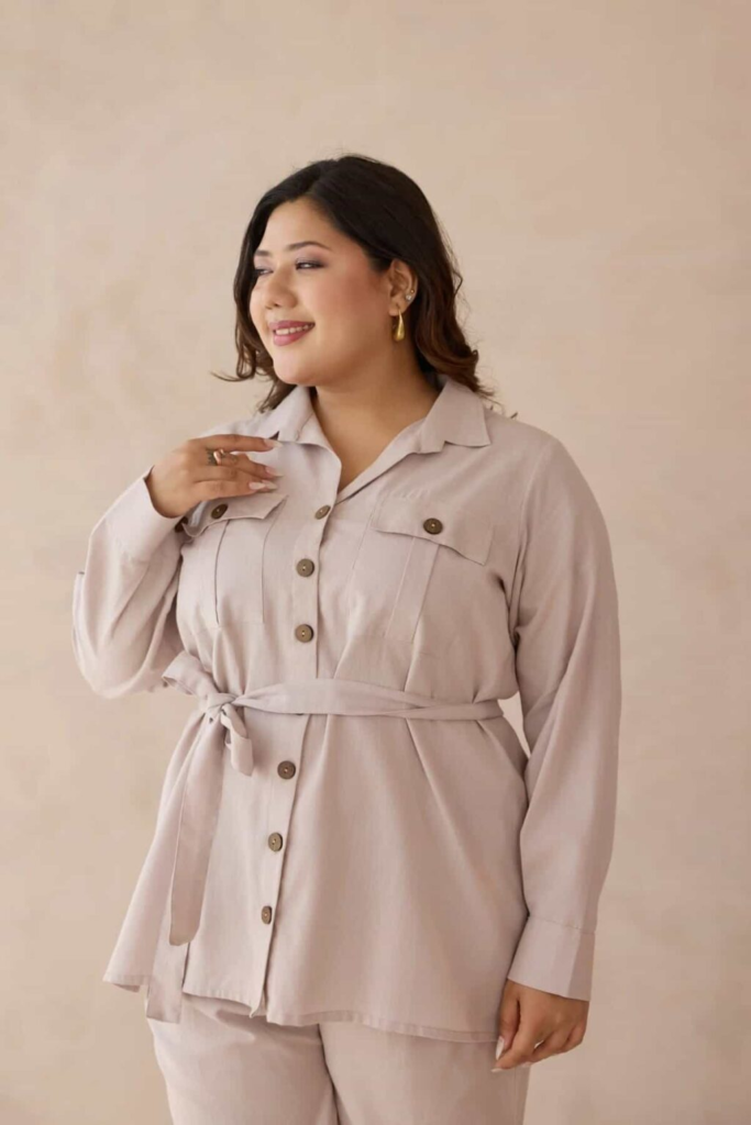 Chic Belted Utility Shirt Jacket