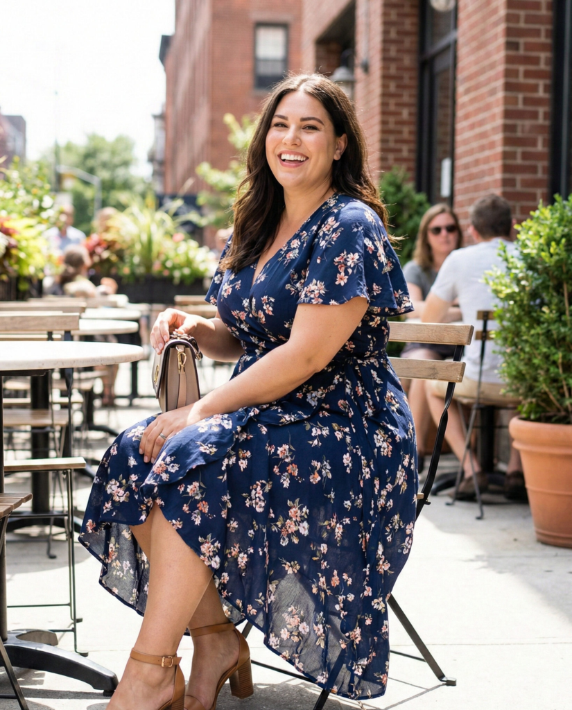  Wrap Dress + Block Heels