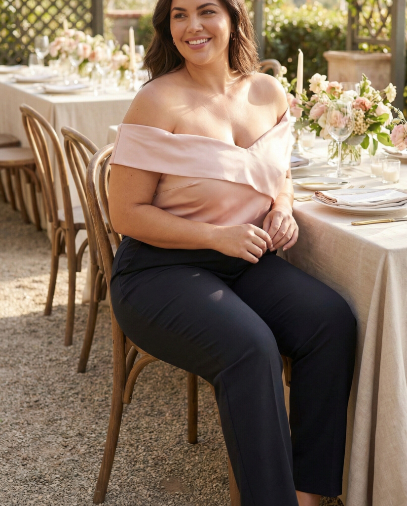 Off-Shoulder Top + Straight-Leg Pants