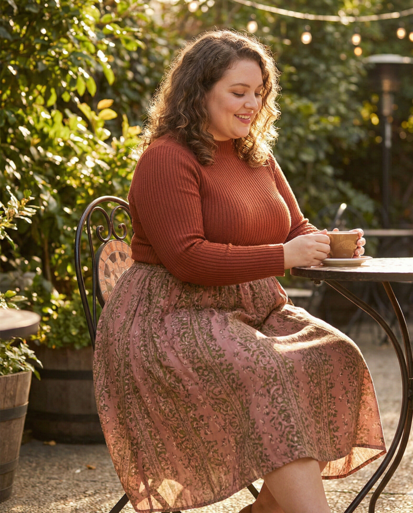 Knit Top + A-Line Skirt