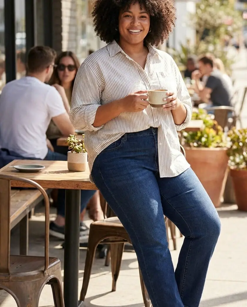 Button-Down Shirt + Dark Jeans