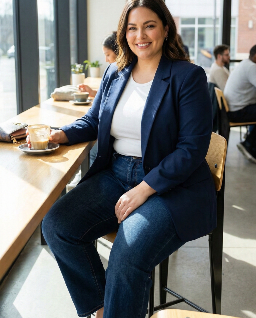 Blazer + Fitted Top + Jeans