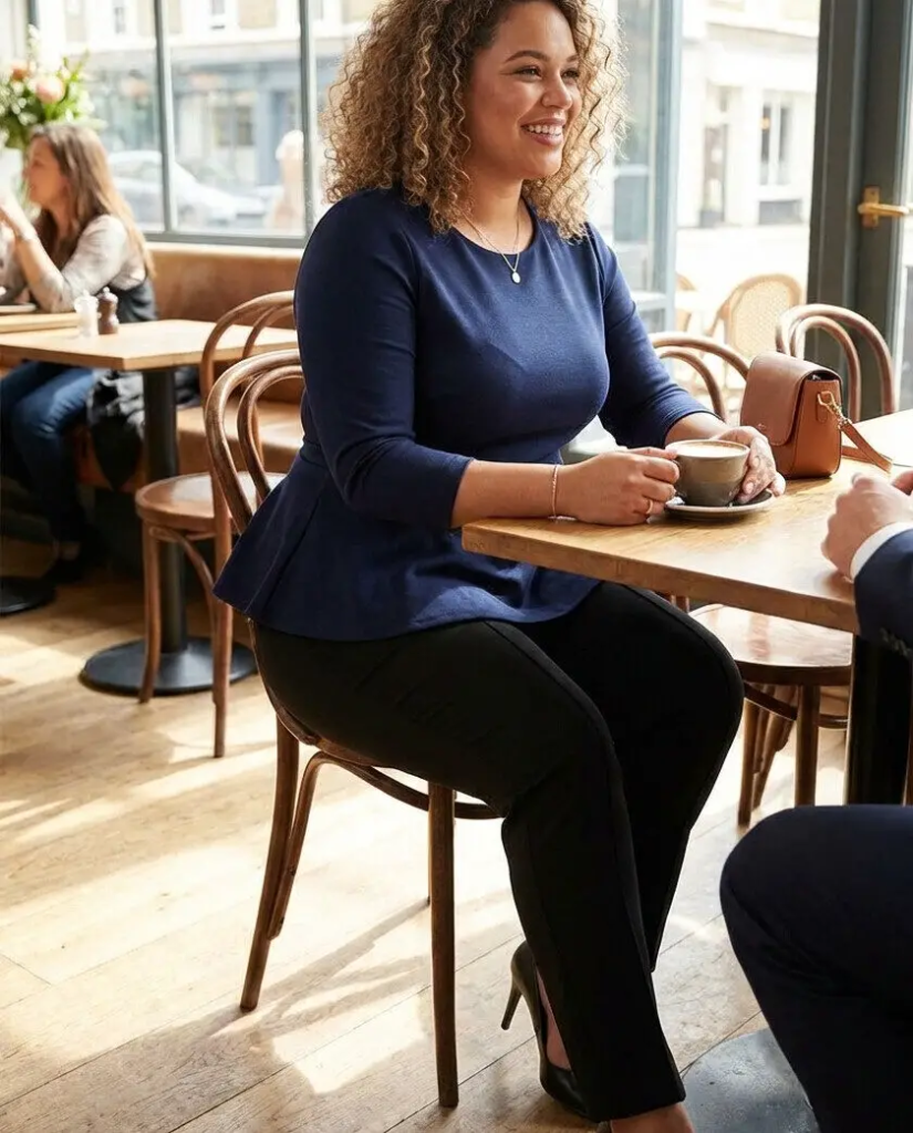 Peplum Top + Slim Pants