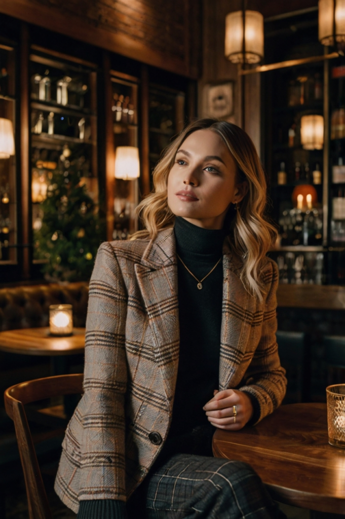 Blazer, Turtleneck, and Skinny Pants