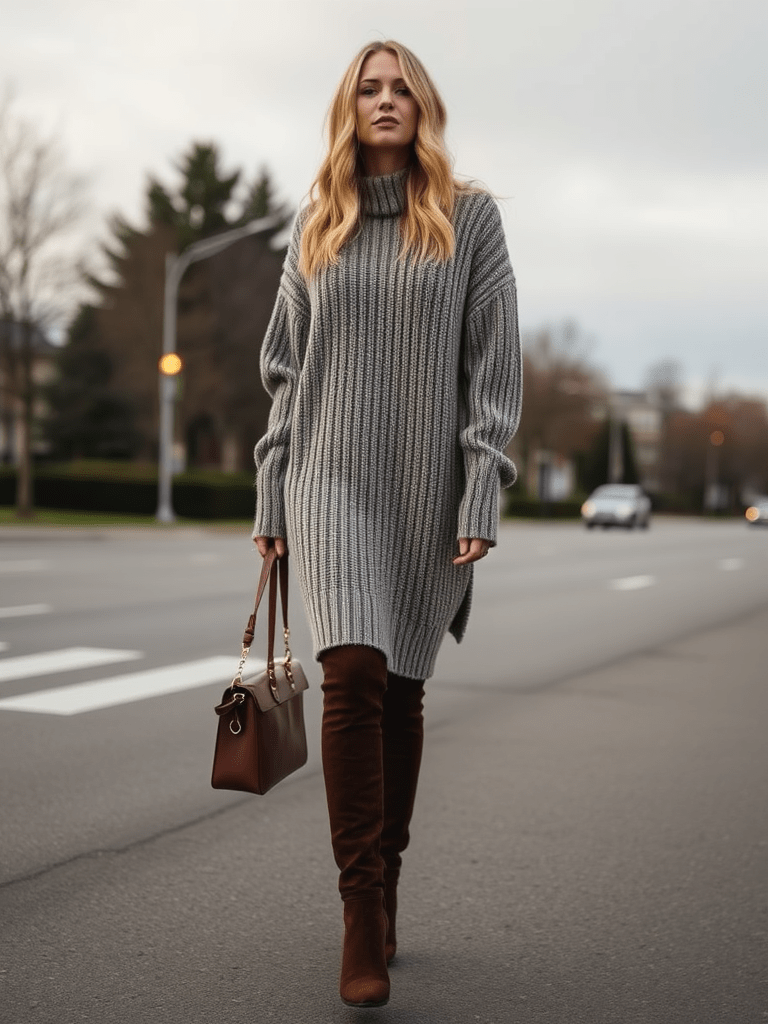 The Sweater Dress and Boots Combo