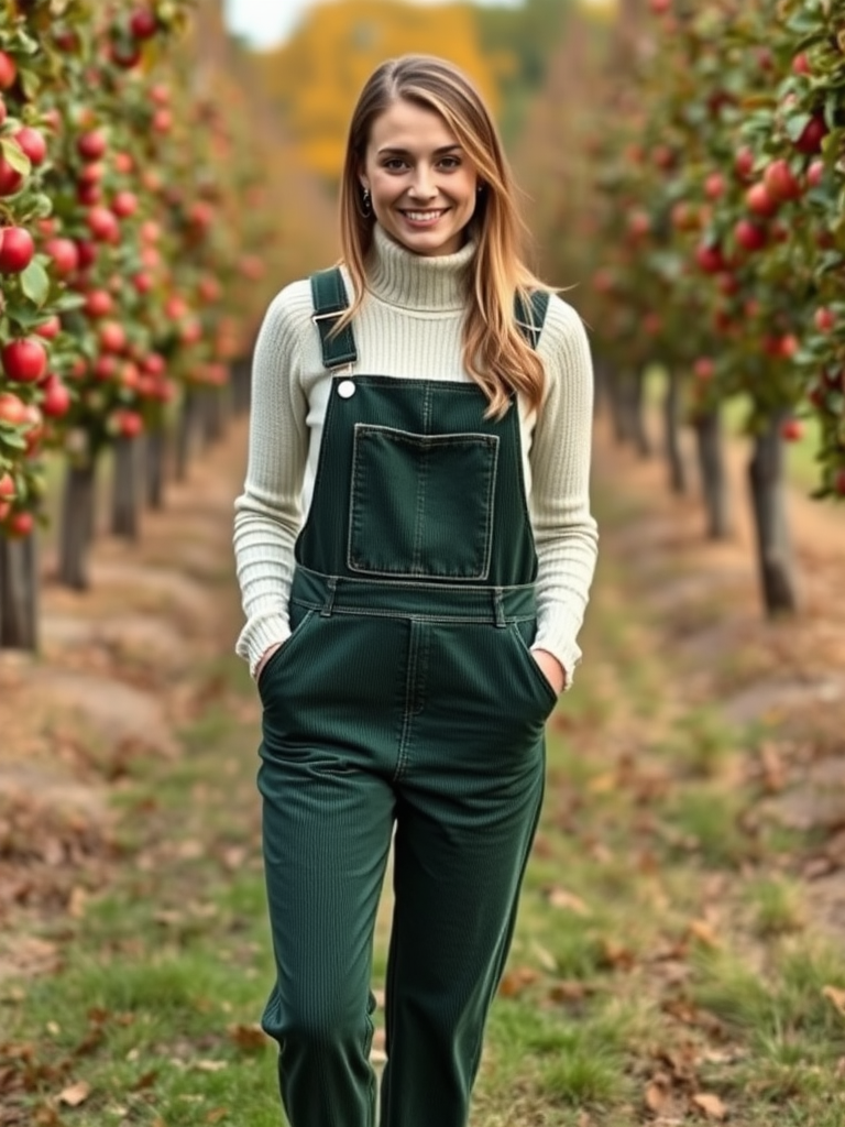 Corduroy Overalls and Turtleneck