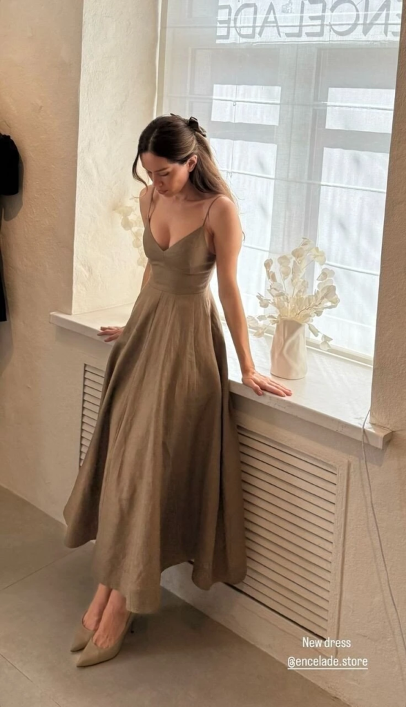 Elegant Neutral Midi Dress Perfection