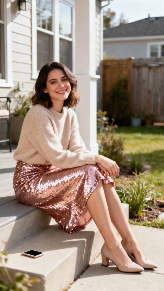 Silk Blouse + Pleated Skirt That Floats With Every Step