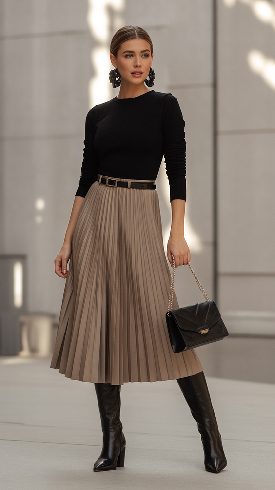 Neutral Pleats With a Polished Core