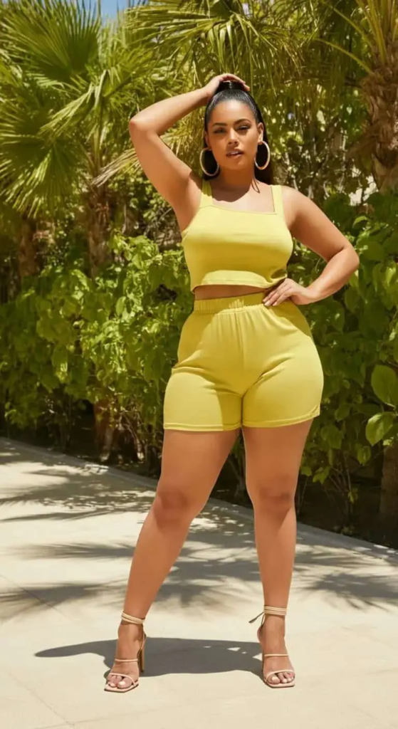 Lace-Up Top and High-Waisted Pants