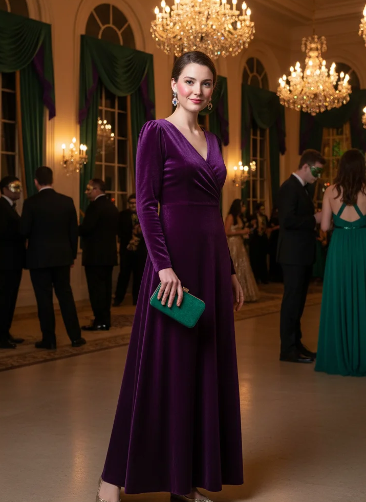 Purple Velvet Maxi Dress