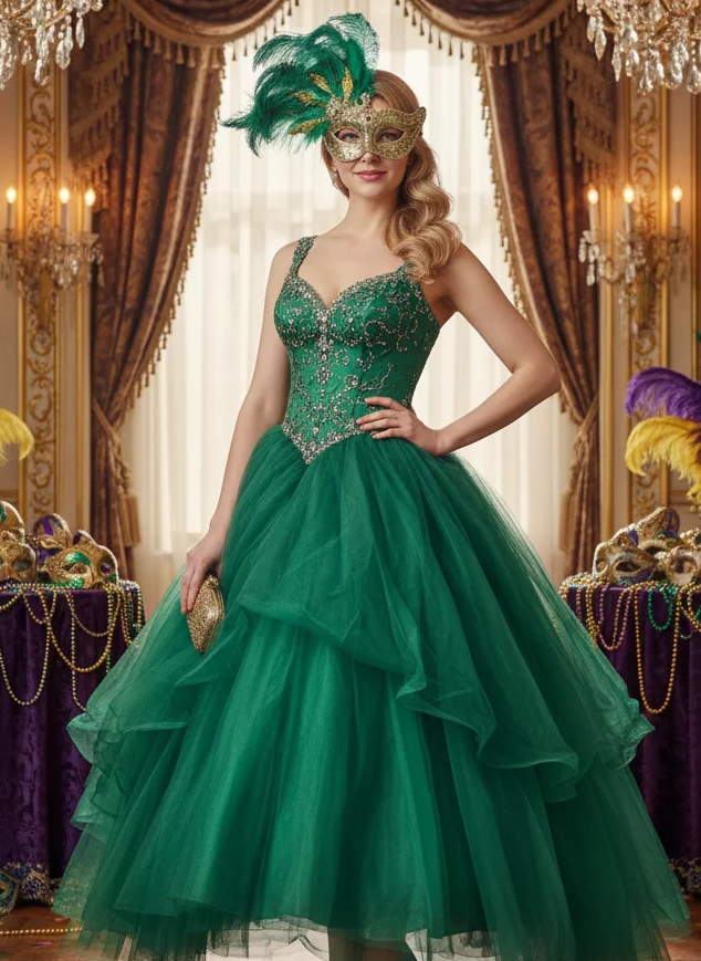 Mardi Gras Masquerade Gown